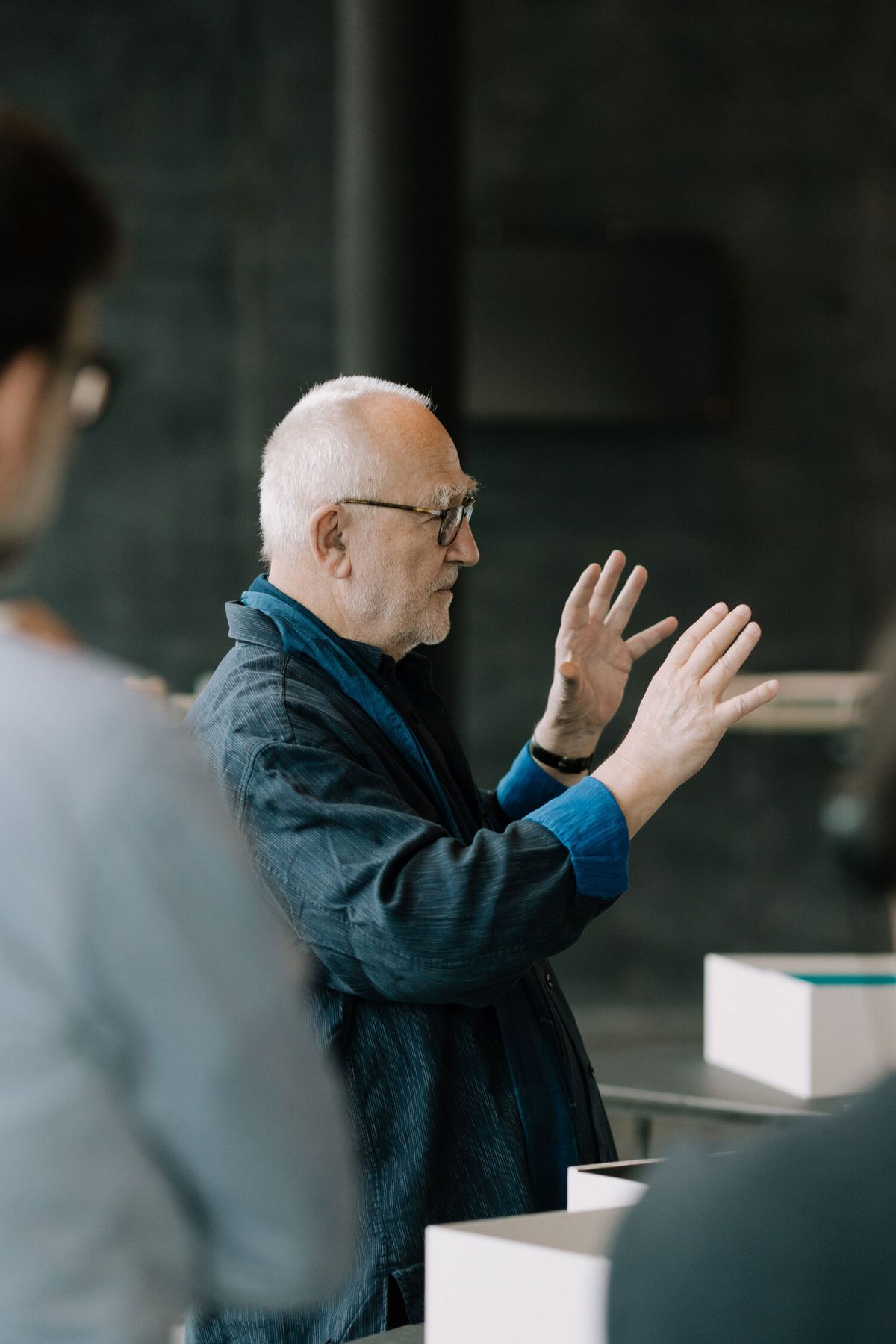 Professionista durante una presentazione