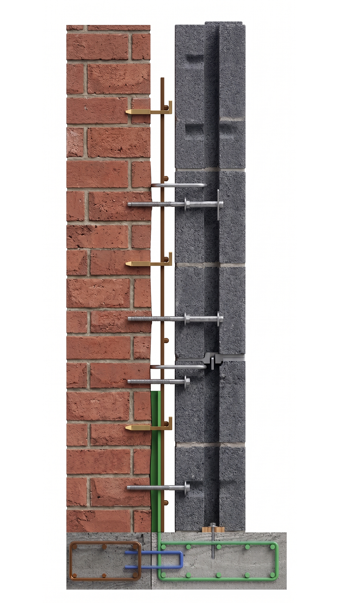 Stratigrafia del sistema SismaREX sulla parete esistente
